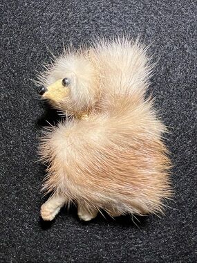 Vintage Mid Century 1050’s Teal Mink Fur Poodle Pin.